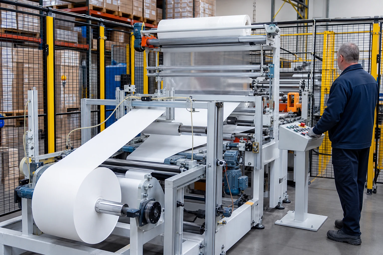 Thermal paper converting equipment used to assess production control and repeatability