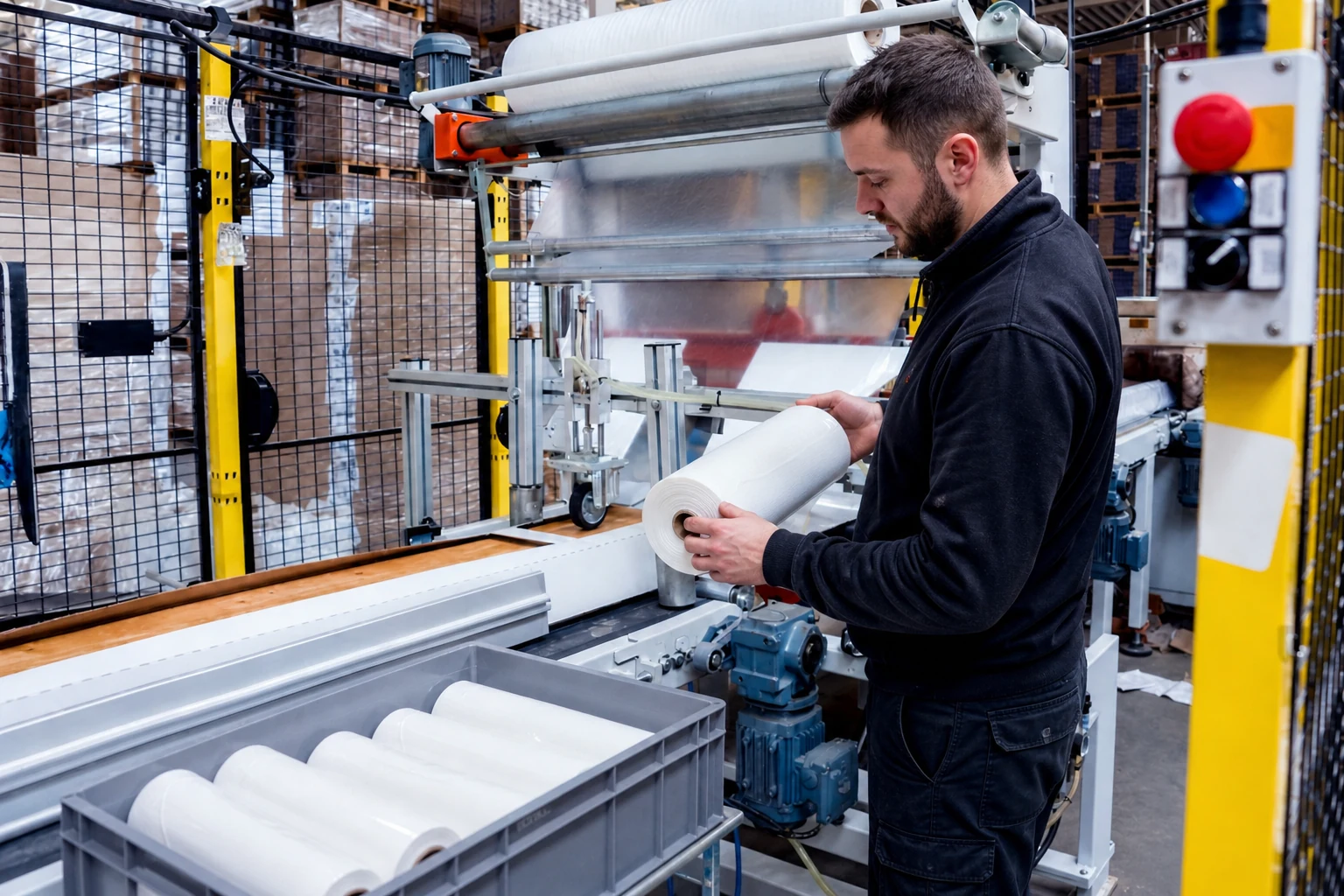 Converted thermal rolls undergoing trial order inspection